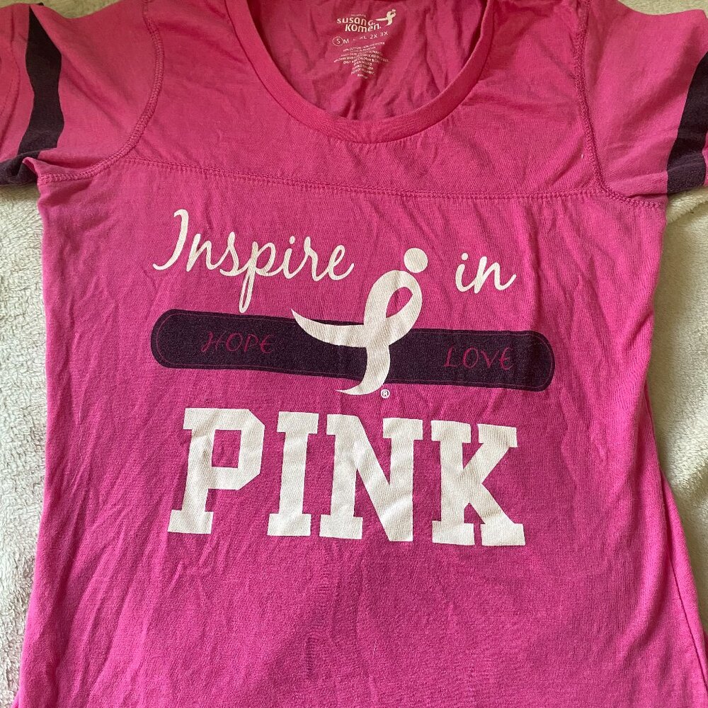 Susan g Komen inspire in PINK breast cancer awareness tshirt